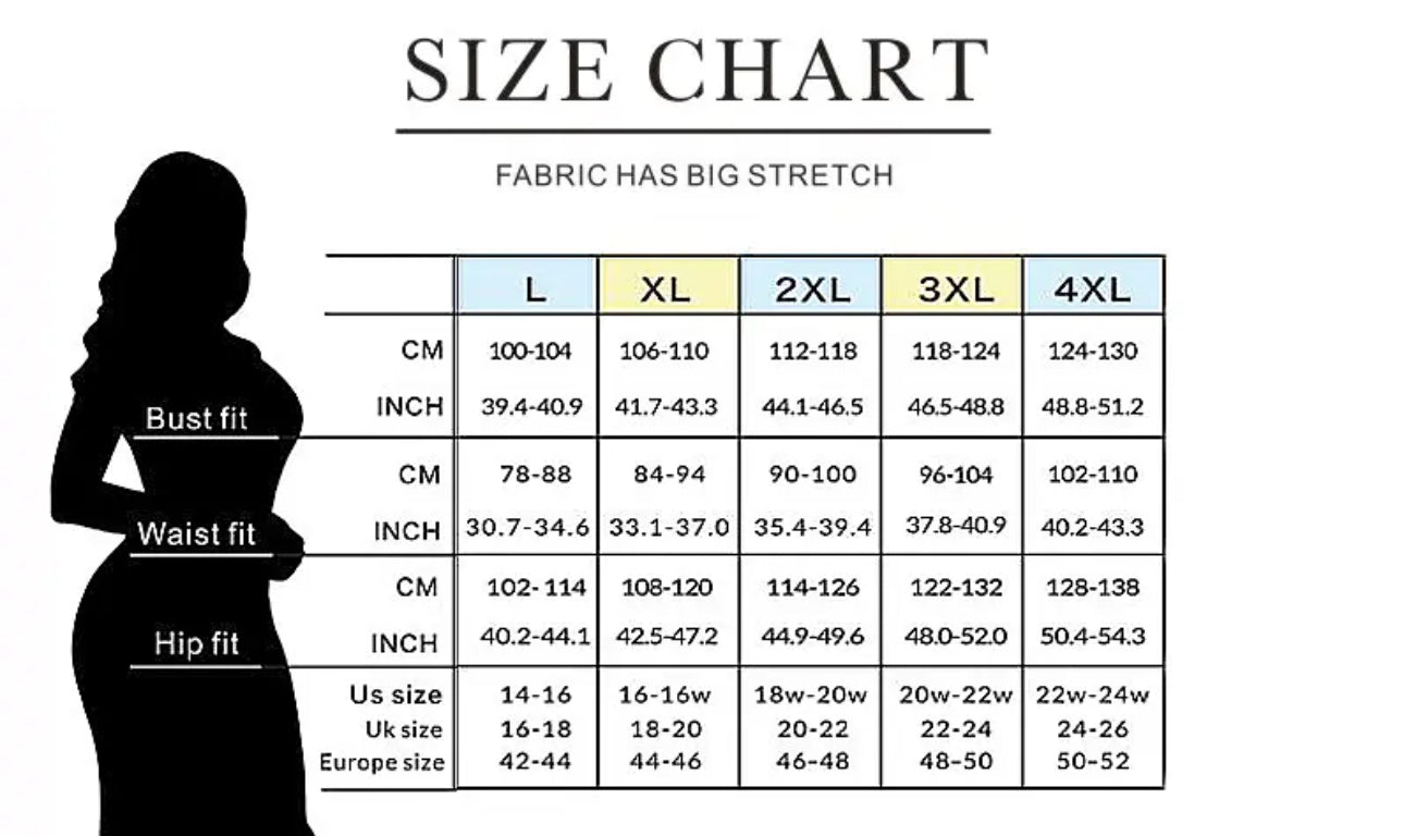 Shiny Flare Sleeves Bodycon High-Waisted Midi Pencil Dress S-4XL