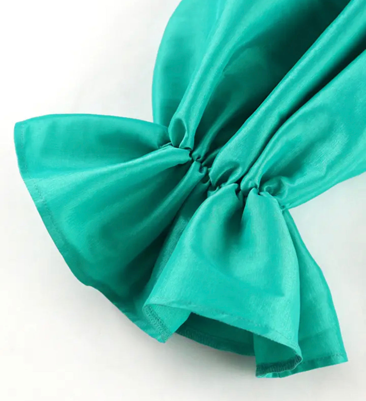 Teal Off Shoulder Puff Sleeve Party Top