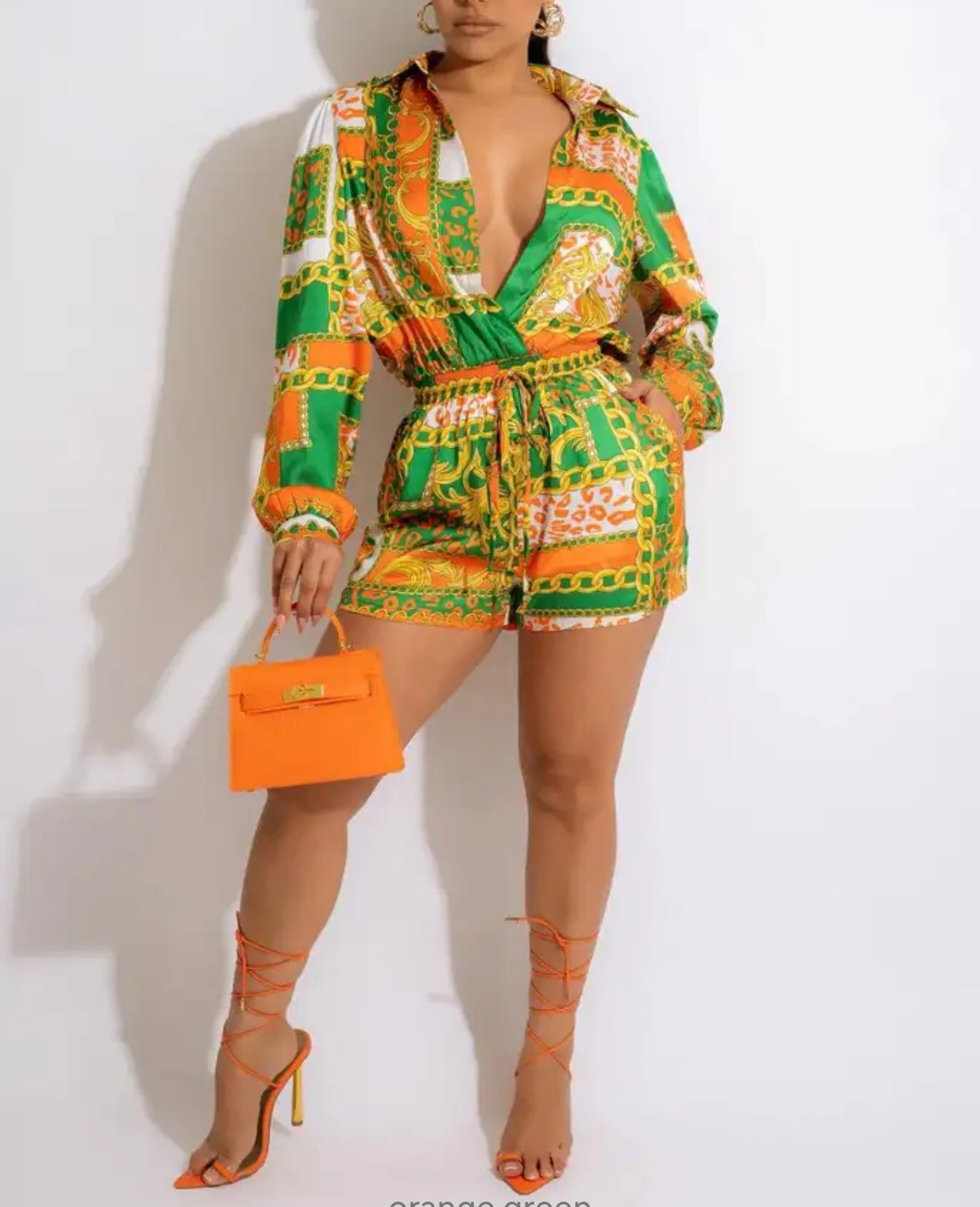 Paisley Print Long Sleeve Two-Piece Short Set